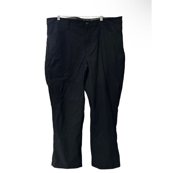 Eddie Bauer Mens Black Fleece Lined Winter Pants Size 40x30 Nylon Stretch Outdoo - Picture 1 of 4